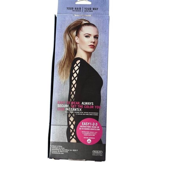 Hairdo 25" Straight Wrap Around Pony Hair Extensions Ebony Black - Picture 4 of 8